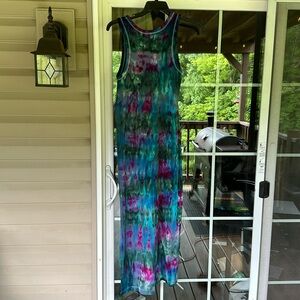 Ice dye bodycon slit maxi
